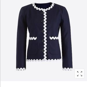 NWT J Crew Navy Rickrack Trim Lady Jacket